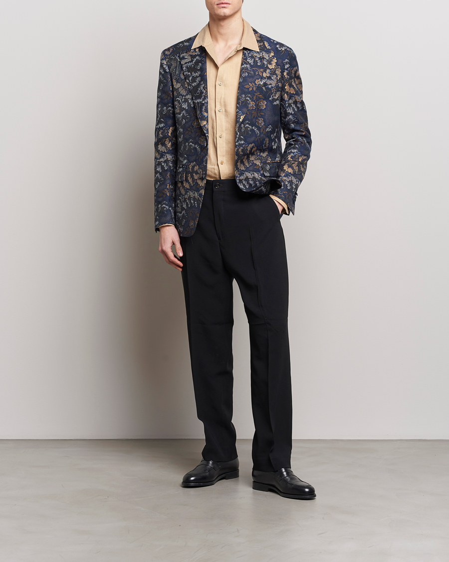 Heren | Blazers | Etro | Floral Jacquard Evening Jacket Navy