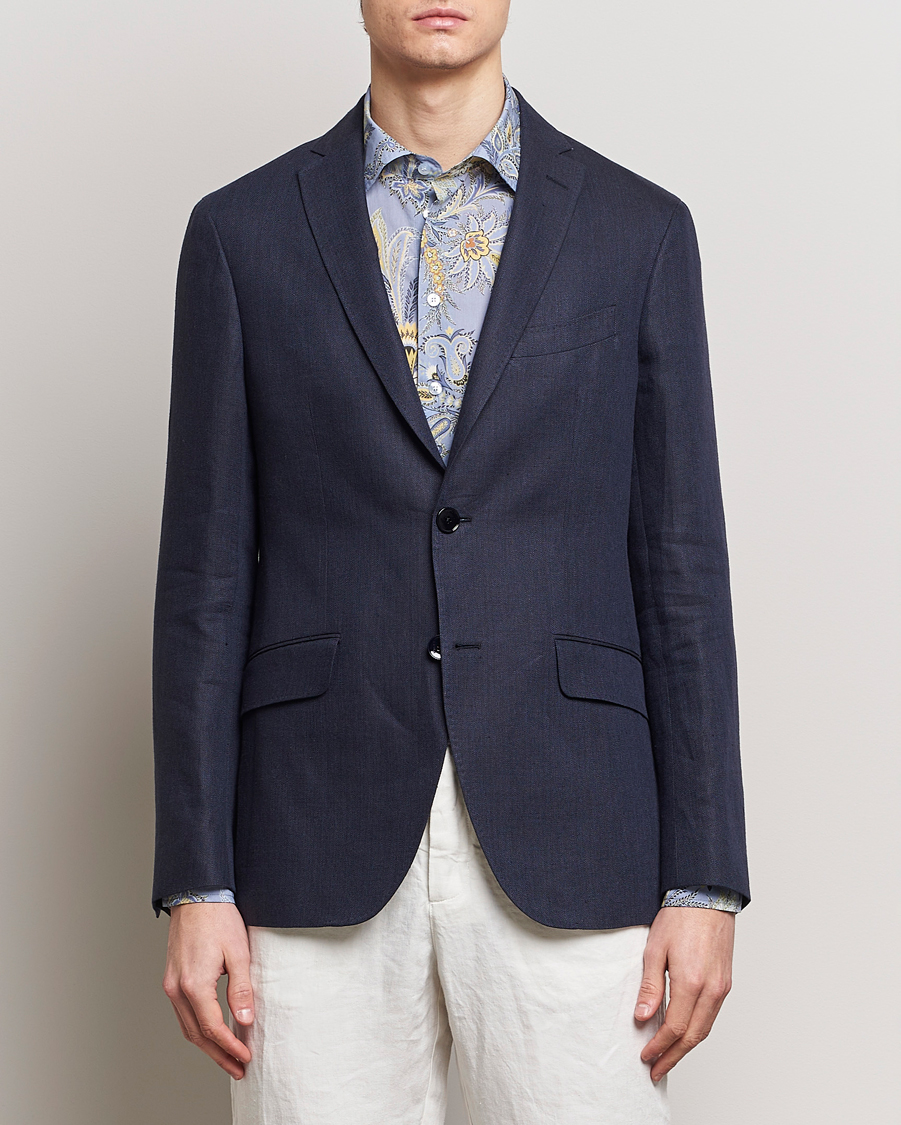 Heren | Etro | Etro | Linen Blazer Navy