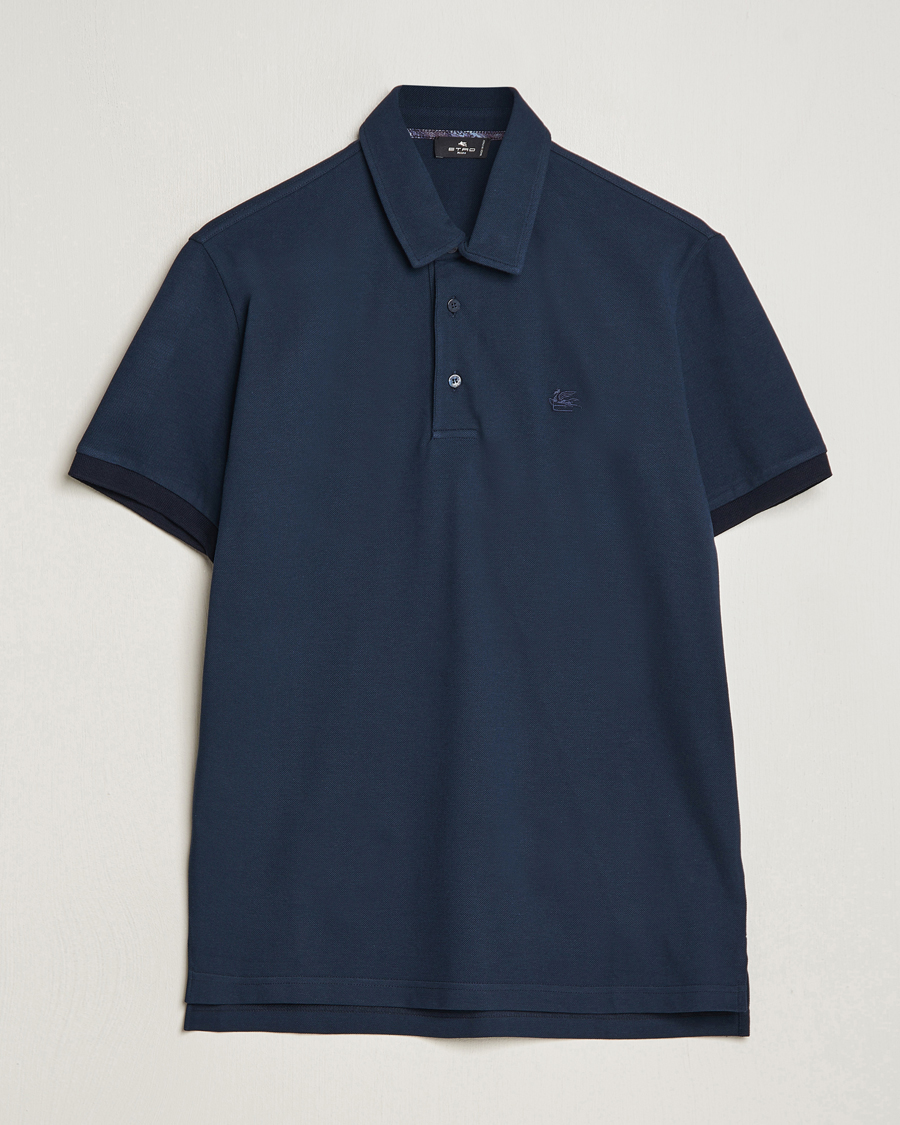 Heren | Polo's | Etro | Contrast Paisley Polo Navy