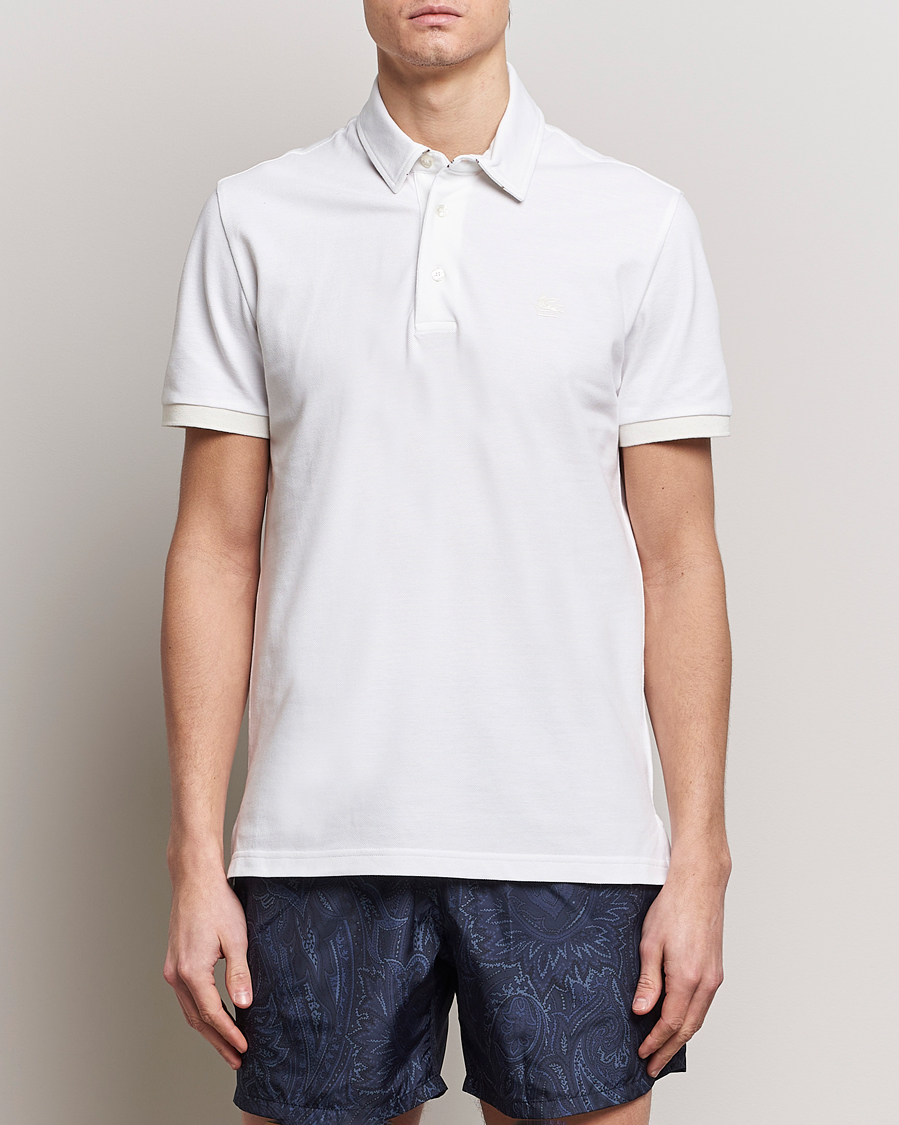 Heren | Poloshirts met korte mouwen | Etro | Contrast Paisley Polo White