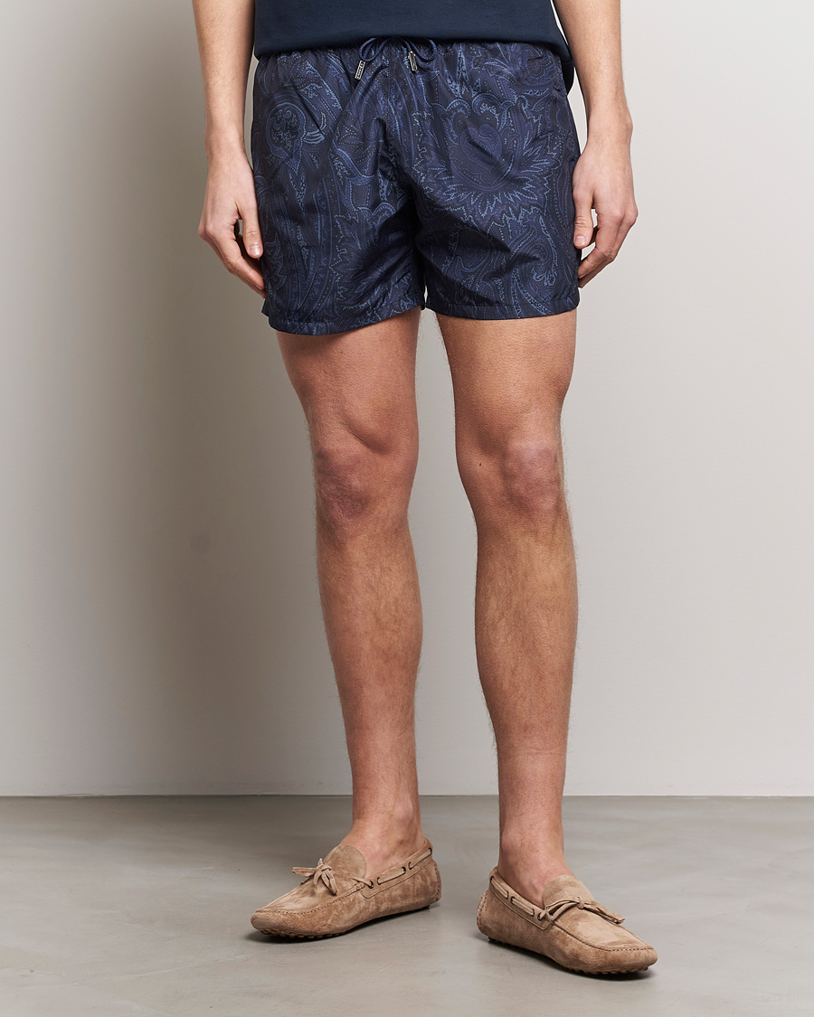 Heren | Italian Department | Etro | Tonal Paisley Swim Shorts Blue