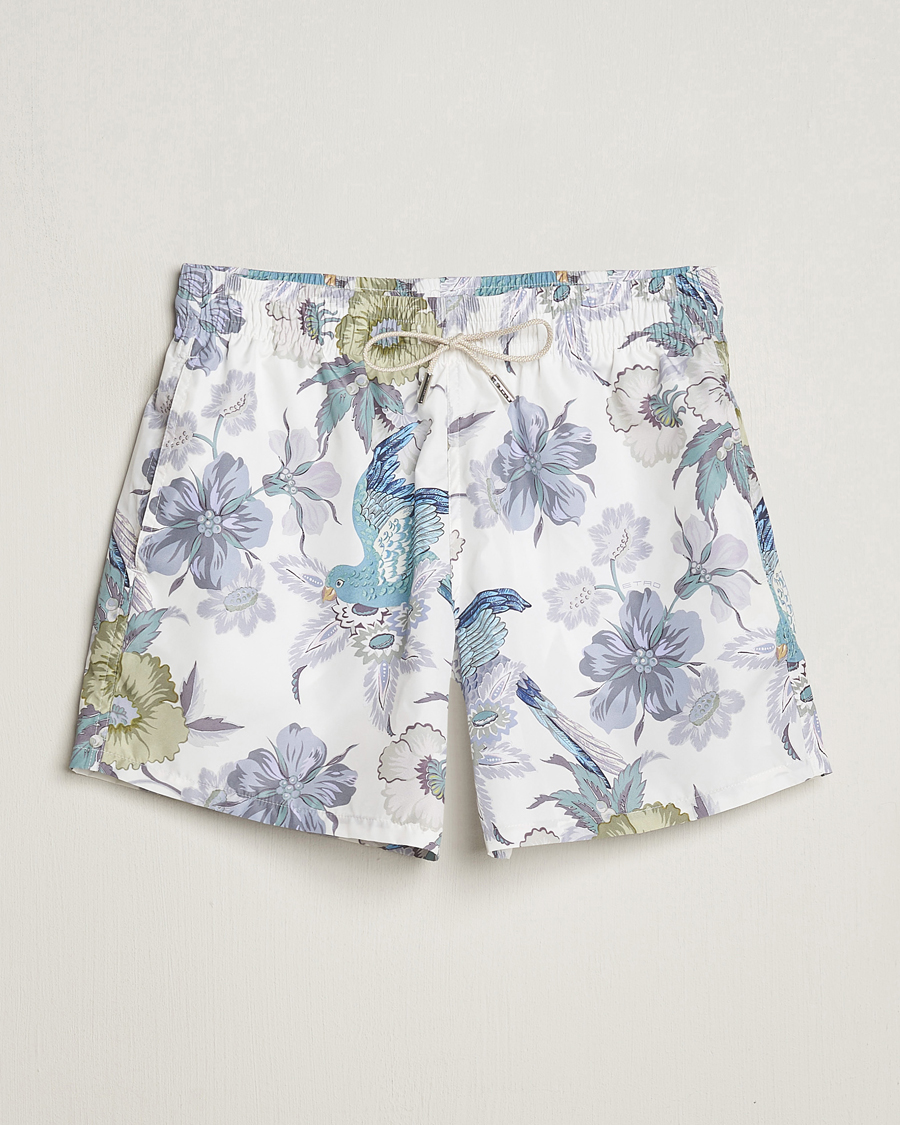 Heren | Zwembroek | Etro | Floral Printed Swim Shorts Light Grey