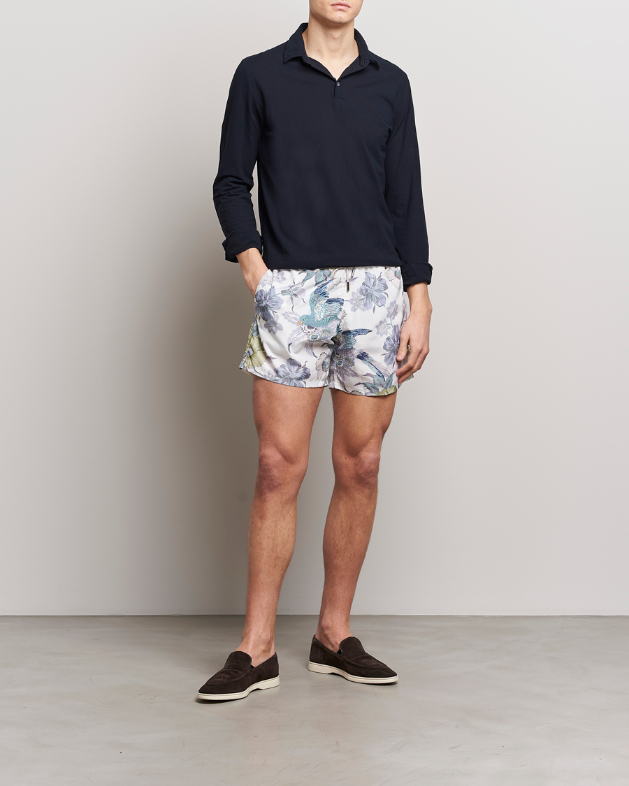 Heren | Zwembroek | Etro | Floral Printed Swim Shorts Light Grey