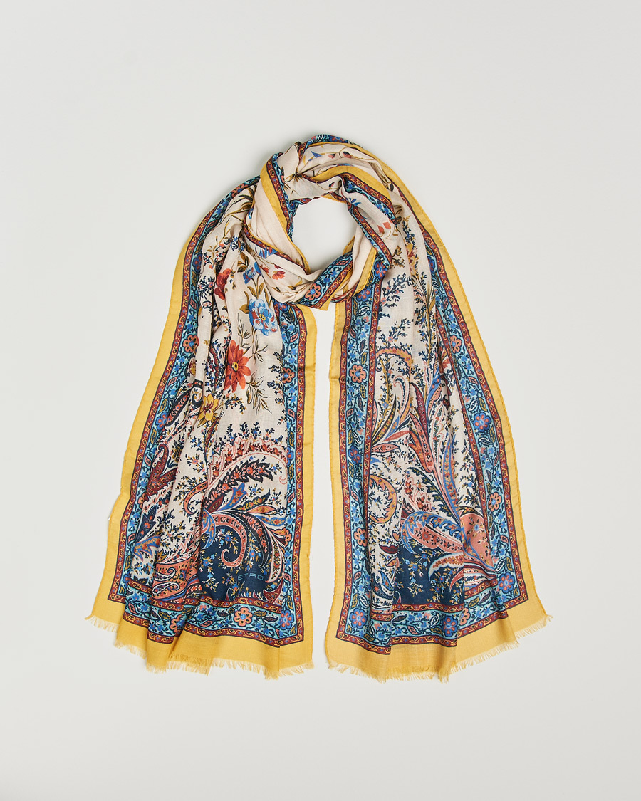 Heren | Etro Modal/Cashmere Printed Scarf Yellow | Etro | Modal/Cashmere Printed Scarf Yellow