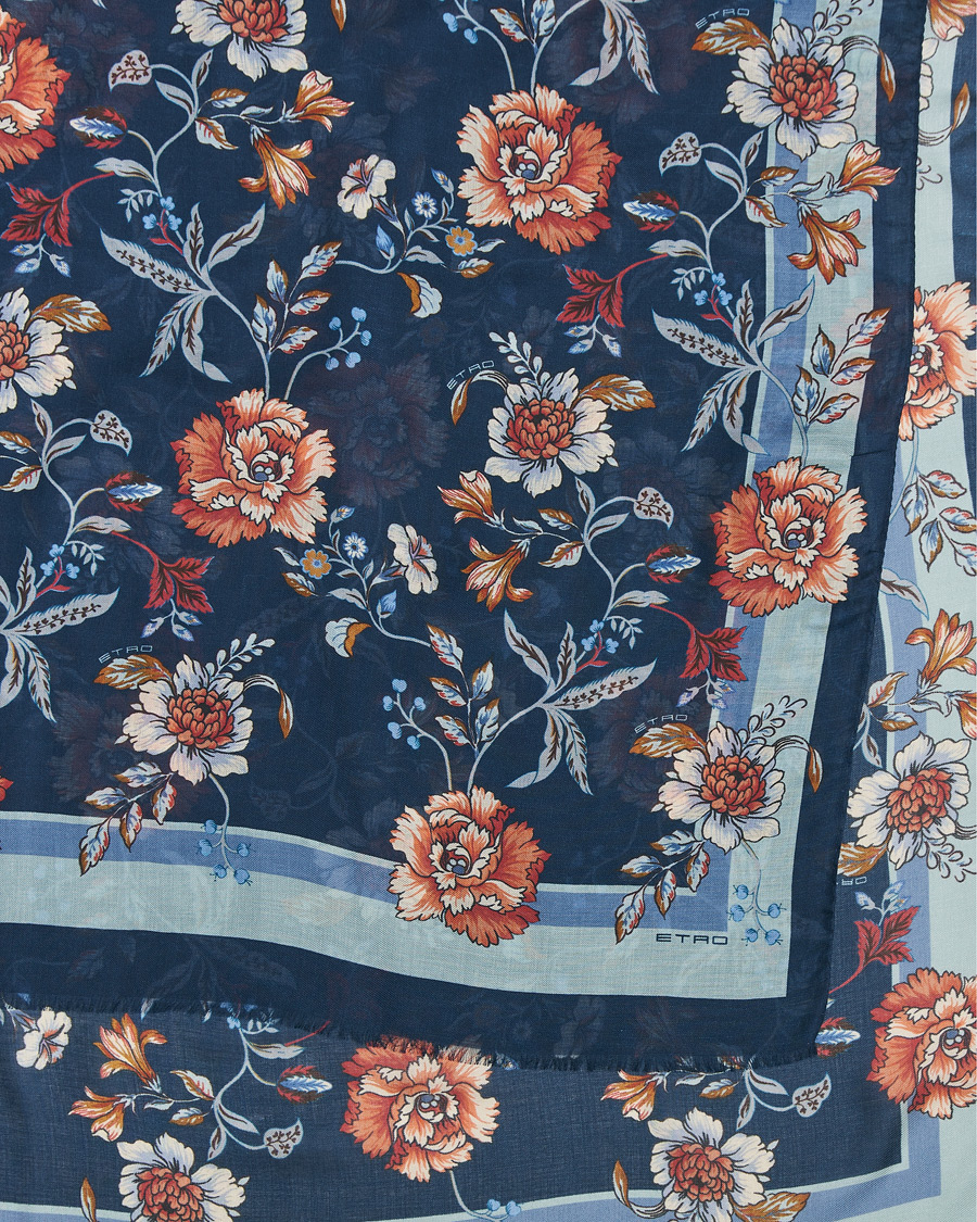 Heren | Etro Modal/Cashmere Printed Scarf Dark Blue | Etro | Modal/Cashmere Printed Scarf Dark Blue
