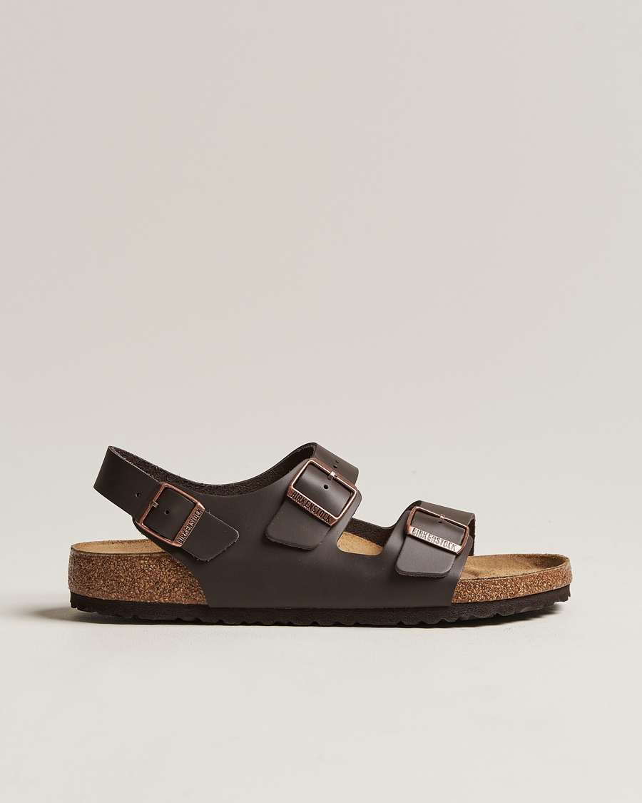 Heren | Sandalen slides | BIRKENSTOCK | Milano Classic Footbed Dark Brown Leather
