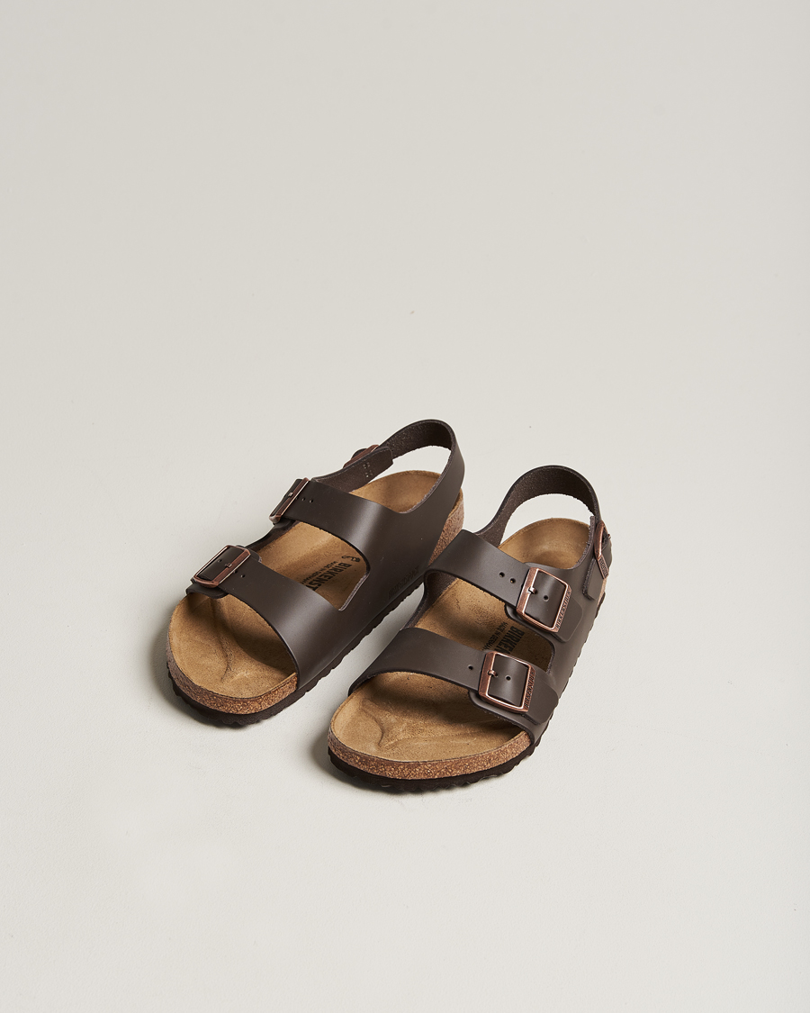 Heren | Sandalen slides | BIRKENSTOCK | Milano Classic Footbed Dark Brown Leather