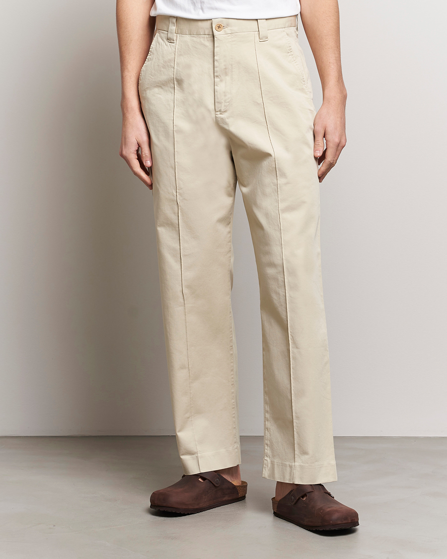 Heren | Broeken | NN07 | Tauber Pleated Trousers Ecru