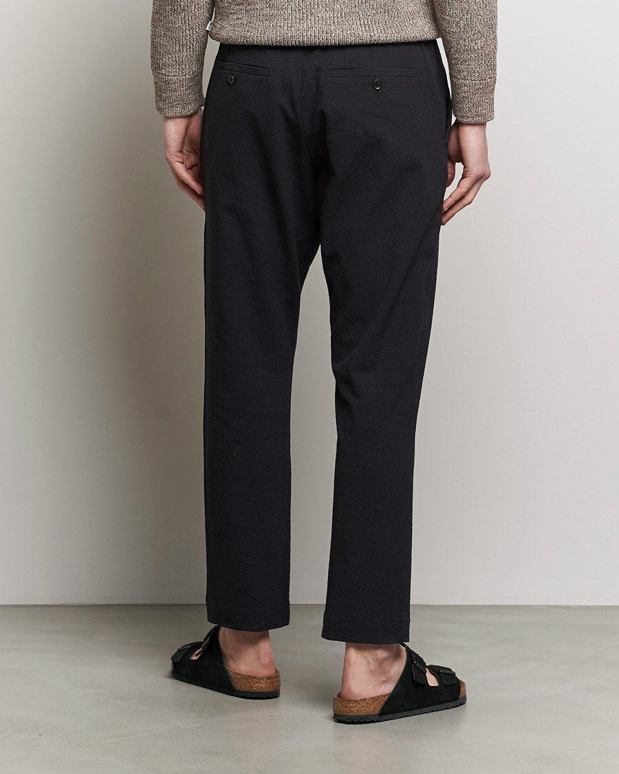 Heren | Broeken | NN07 | Billie Seersucker Drawstring Trousers Black