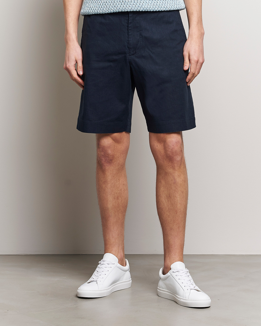 Heren |  | NN07 | Billie Linen Shorts Navy Blue