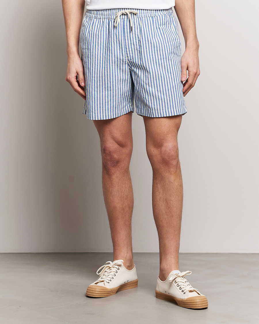 Heren | NN07 | NN07 | Gregor Striped Drawstring Shorts Blue/White