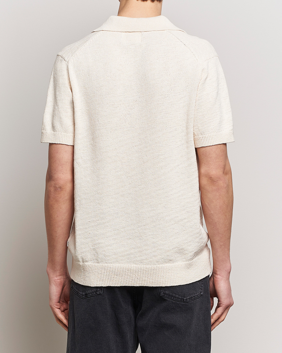 Heren | Polo's | NN07 | Ryan Open Collar Knitted Polo Off White