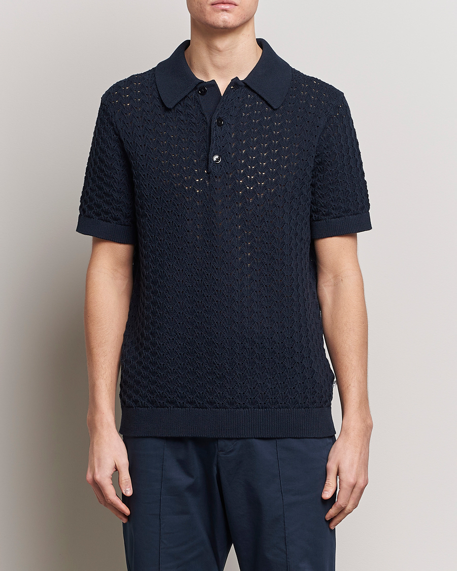 Heren | Poloshirts met korte mouwen | NN07 | Manuel Structured Polo Navy Blue