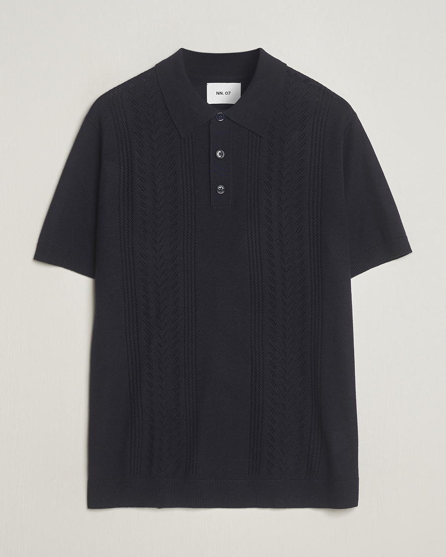 Heren | Polo's | NN07 | Thor Knitted Polo Navy Blue