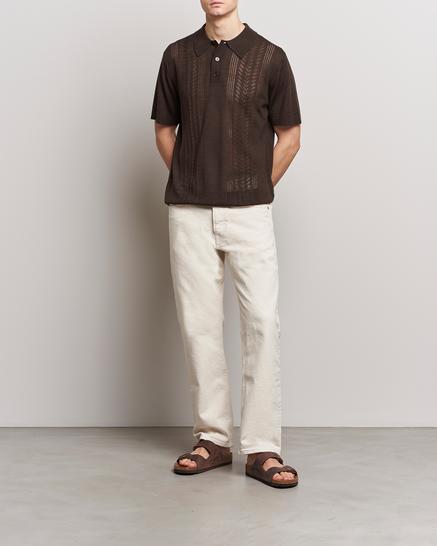 Heren | Polo's | NN07 | Thor Knitted Polo Slate Brown