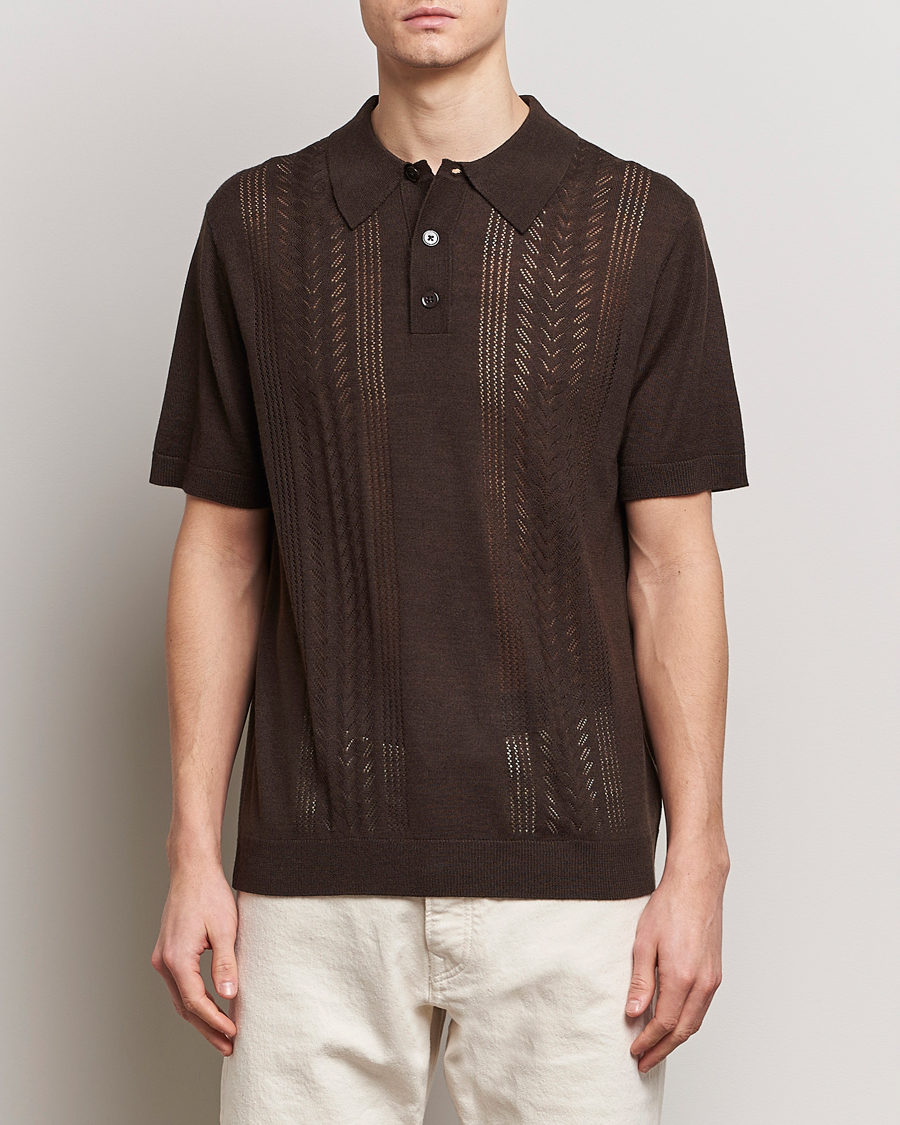 Heren | Polo's | NN07 | Thor Knitted Polo Slate Brown