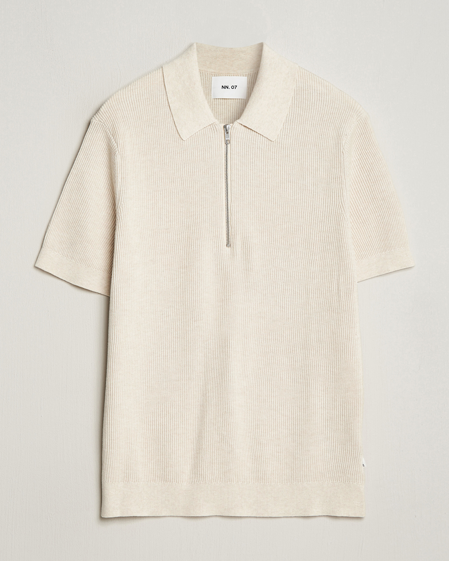 Heren | Polo's | NN07 | Hansie Zip Polo Ecru