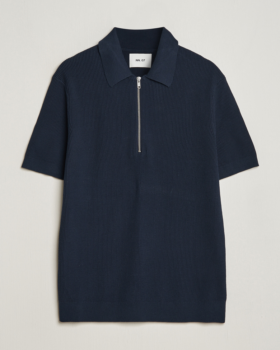 Heren | Polo's | NN07 | Hansie Zip Polo Navy Blue