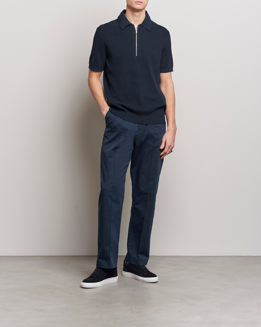 Heren | Polo's | NN07 | Hansie Zip Polo Navy Blue