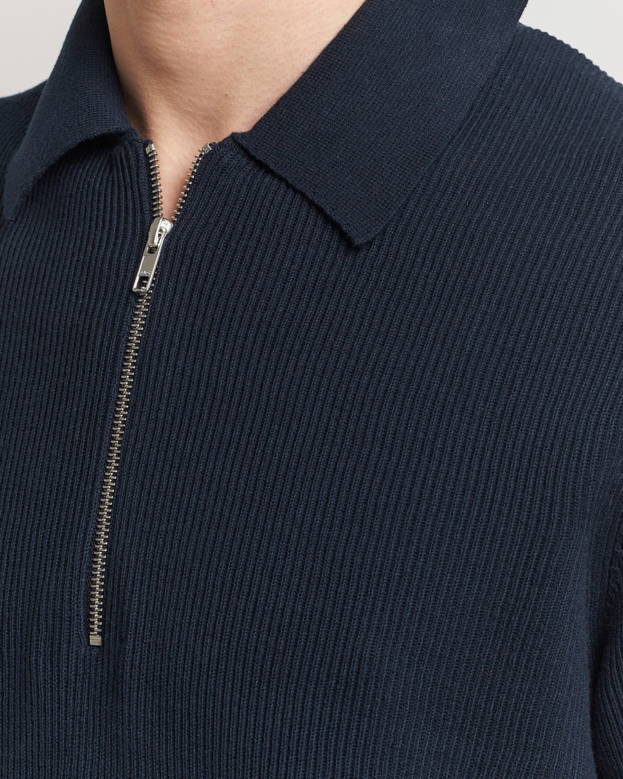 Heren | Polo's | NN07 | Hansie Zip Polo Navy Blue