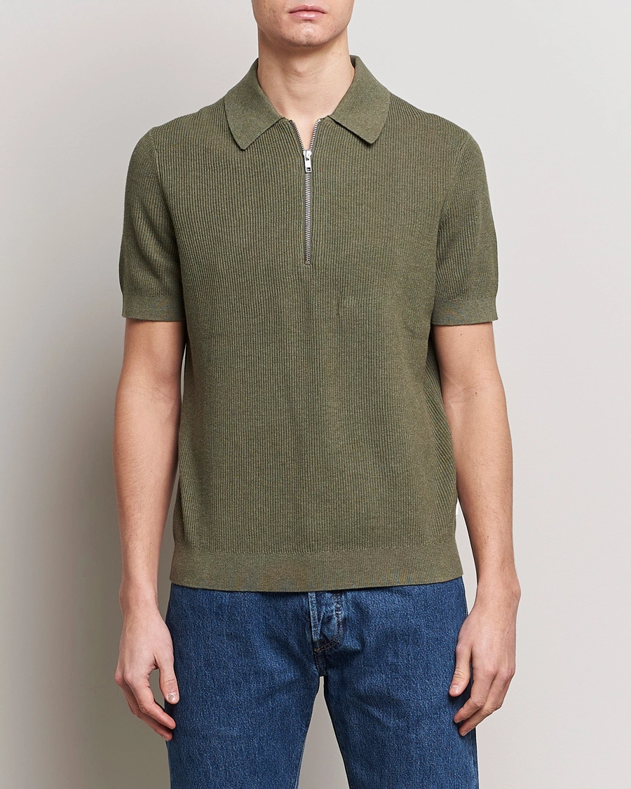 Heren | Polo's | NN07 | Hansie Zip Polo Capers Green
