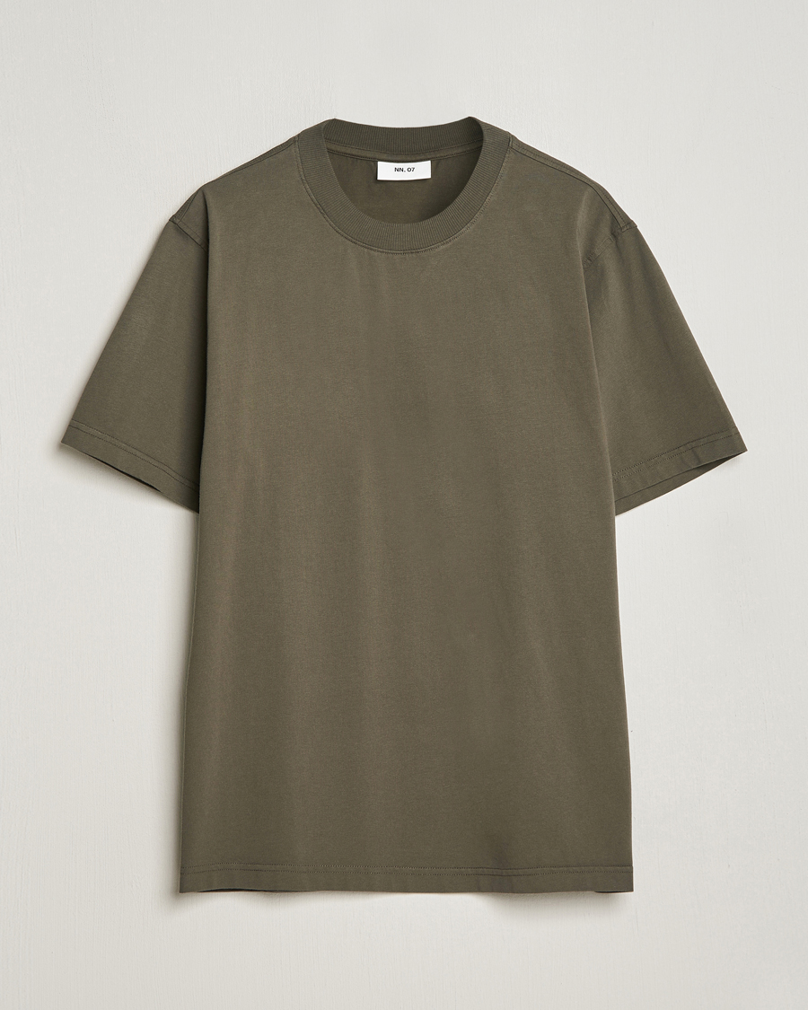 Heren | T-shirts | NN07 | Adam Pima Crew Neck T-Shirt Capers Green