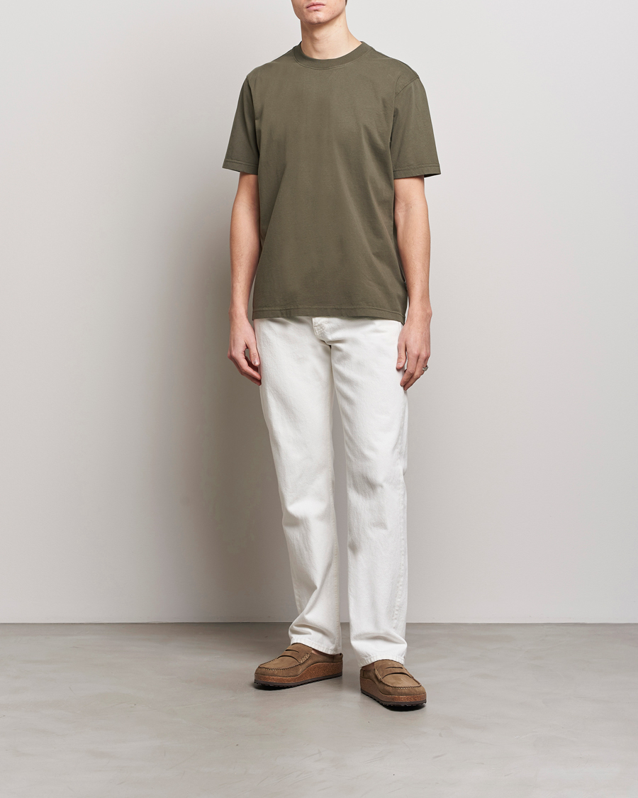 Heren | T-shirts | NN07 | Adam Pima Crew Neck T-Shirt Capers Green
