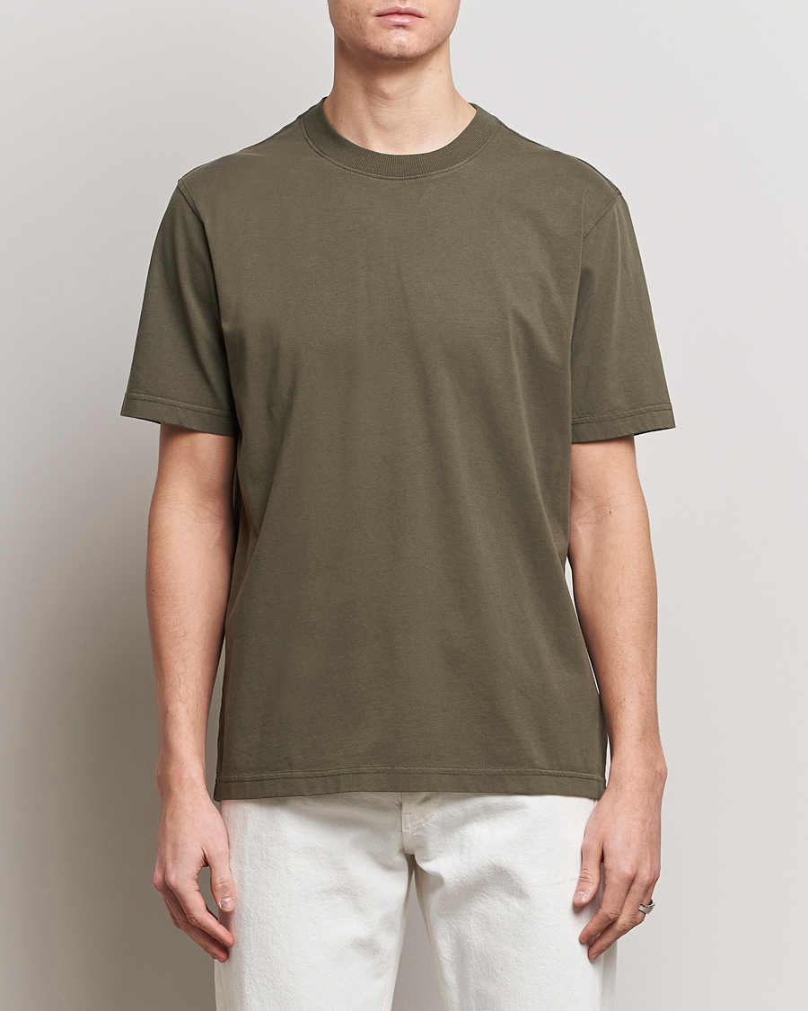 Heren | T-shirts | NN07 | Adam Pima Crew Neck T-Shirt Capers Green
