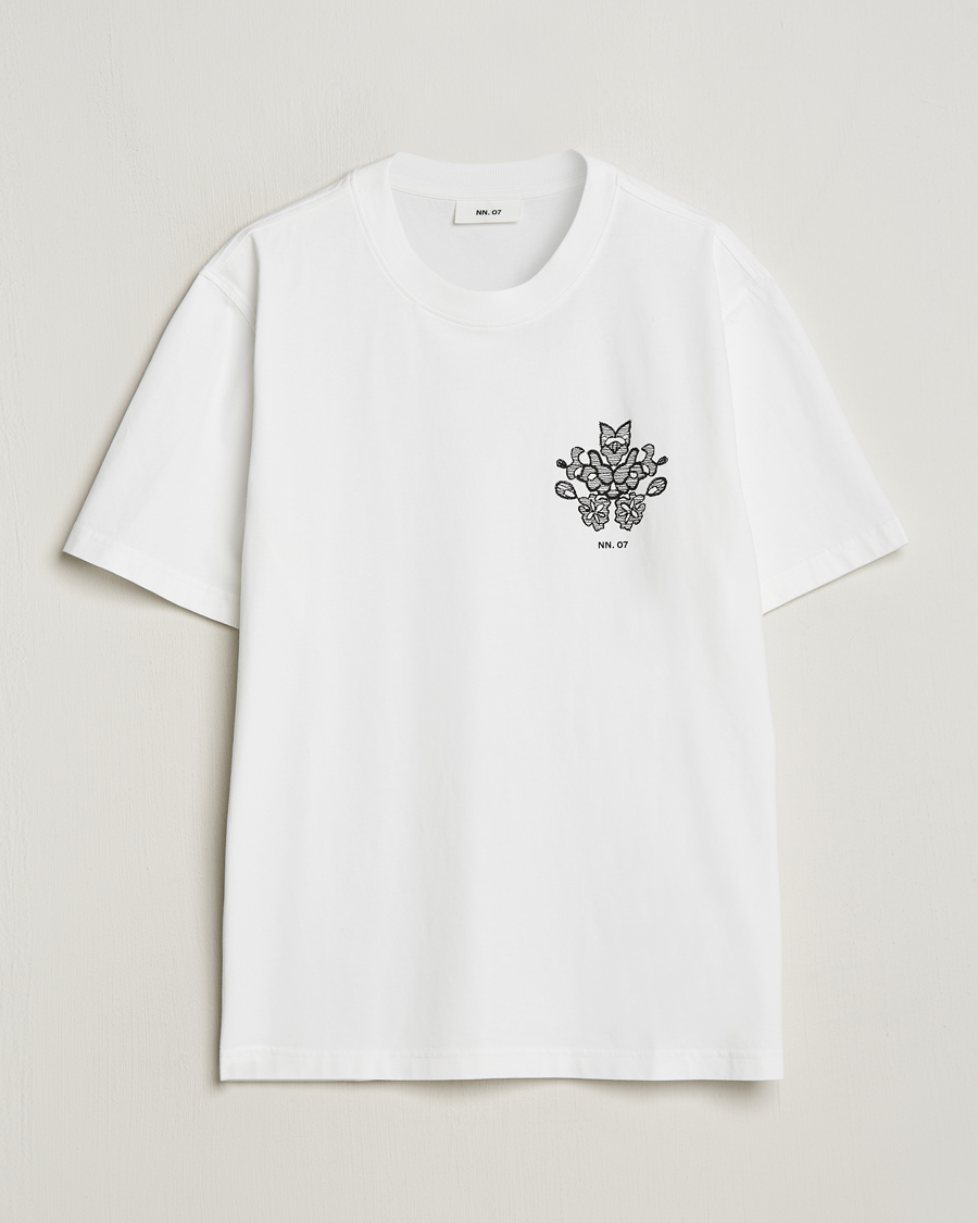 Heren |  | NN07 | Adam Printed Crew Neck T-Shirt White