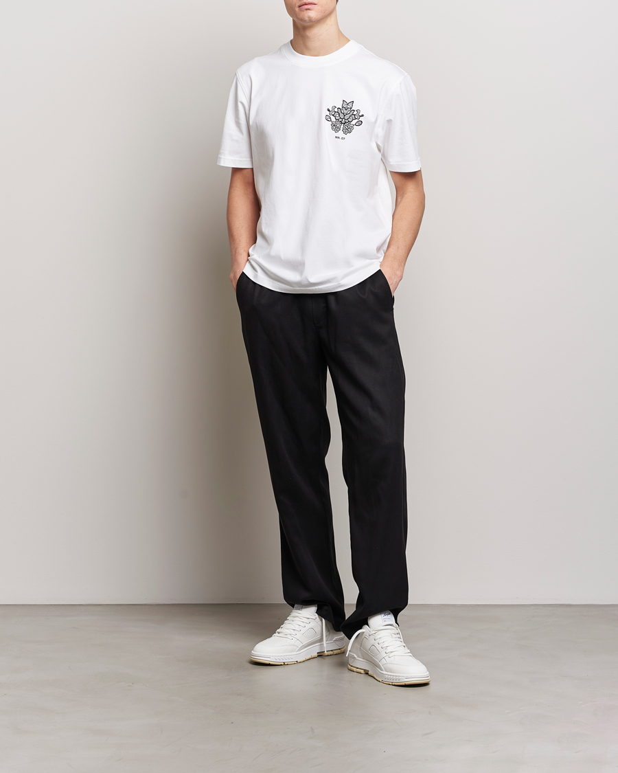 Heren | T-shirts | NN07 | Adam Printed Crew Neck T-Shirt White