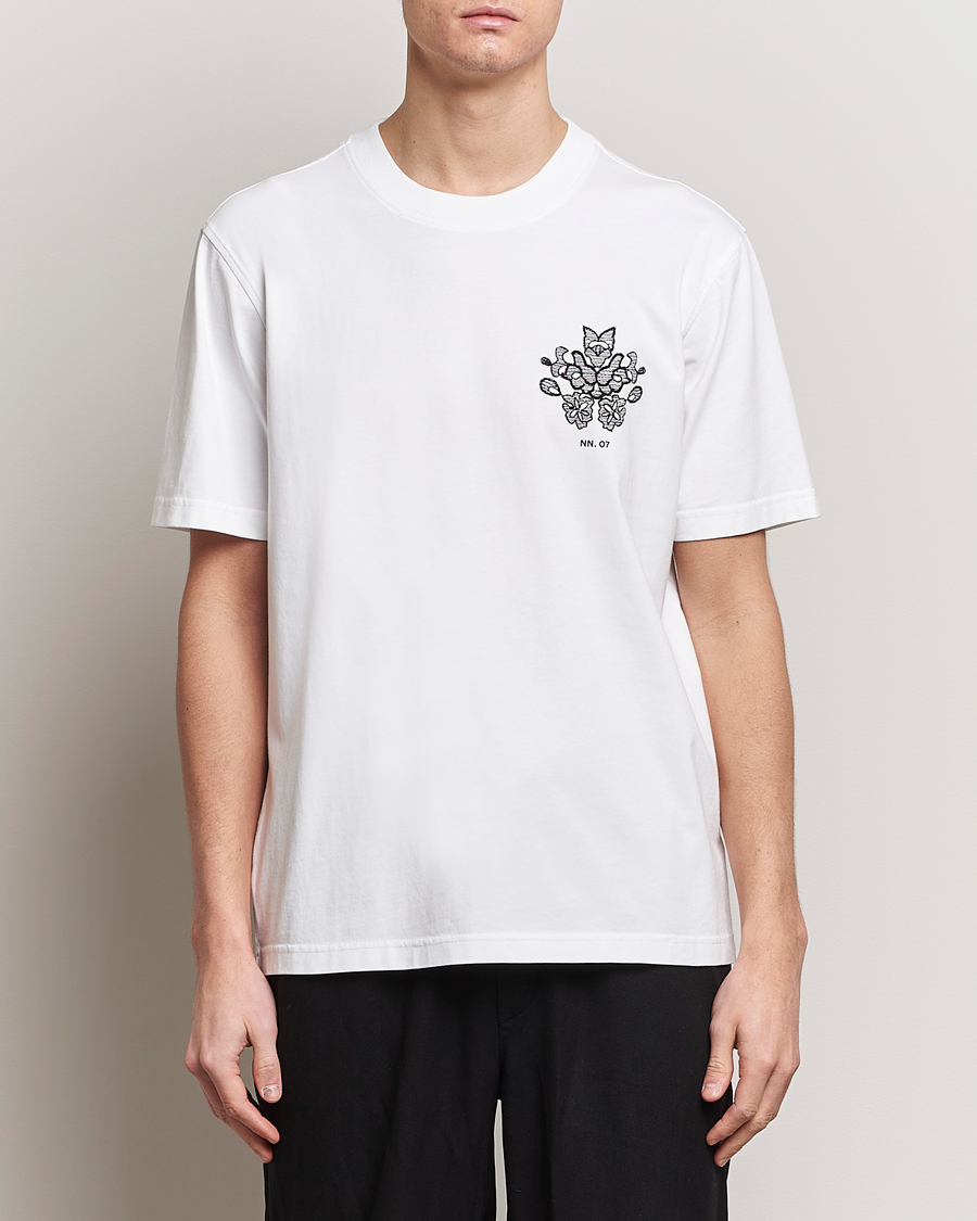 Heren | Business & Beyond | NN07 | Adam Printed Crew Neck T-Shirt White