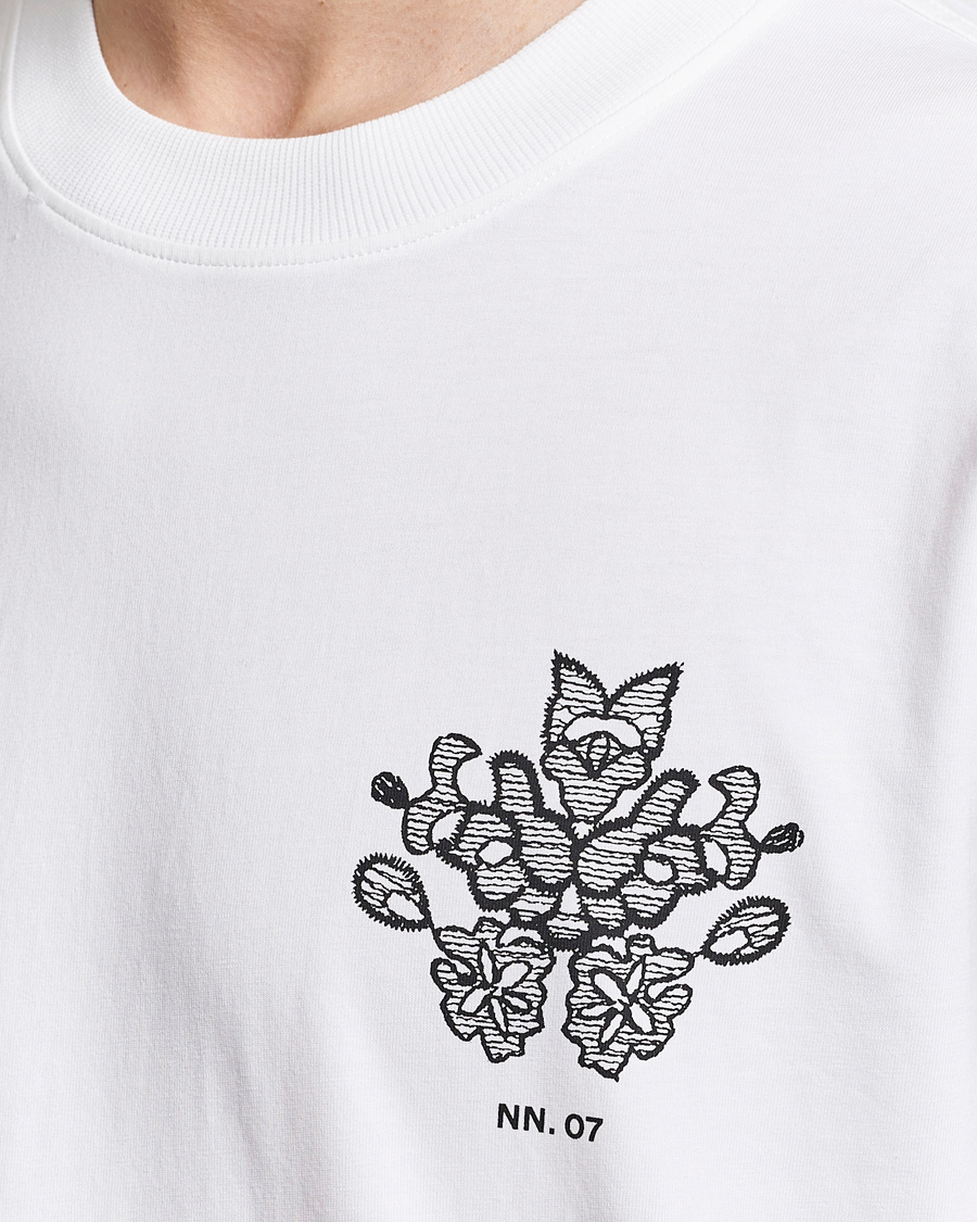 Heren | T-shirts | NN07 | Adam Printed Crew Neck T-Shirt White