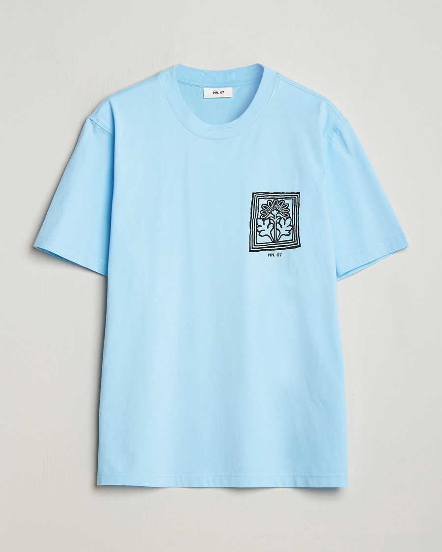 Heren | T-shirts | NN07 | Adam Printed Crew Neck T-Shirt Polar Wind