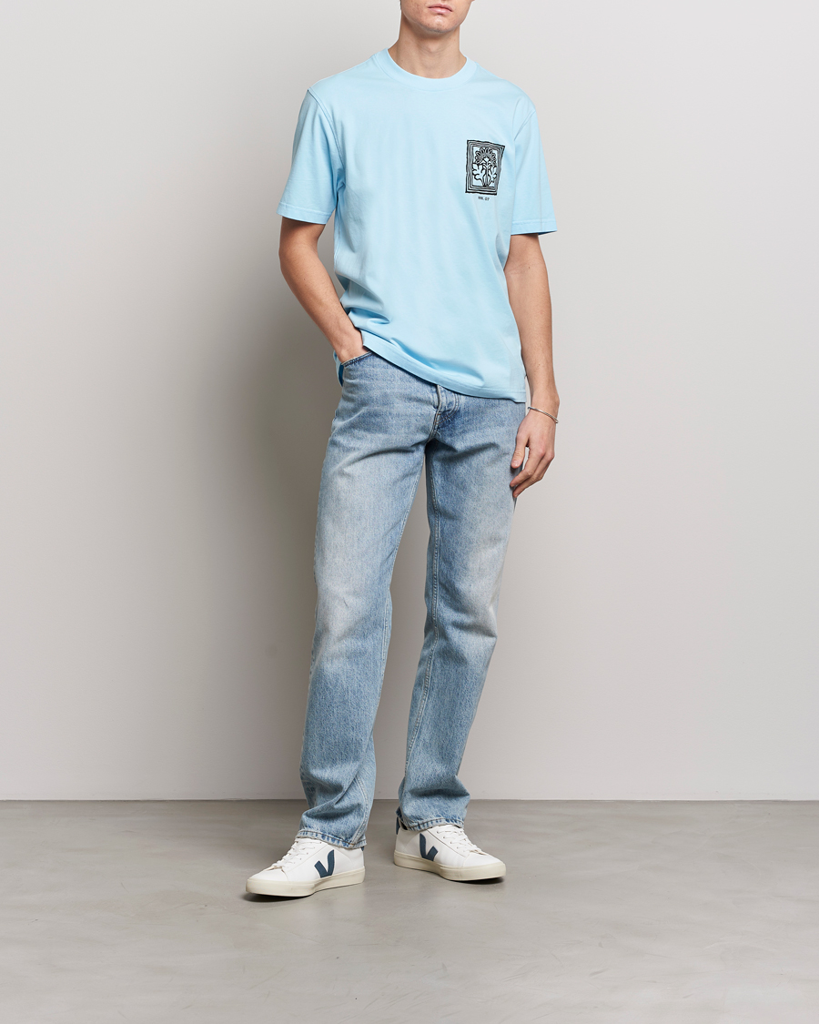 Heren | T-shirts | NN07 | Adam Printed Crew Neck T-Shirt Polar Wind