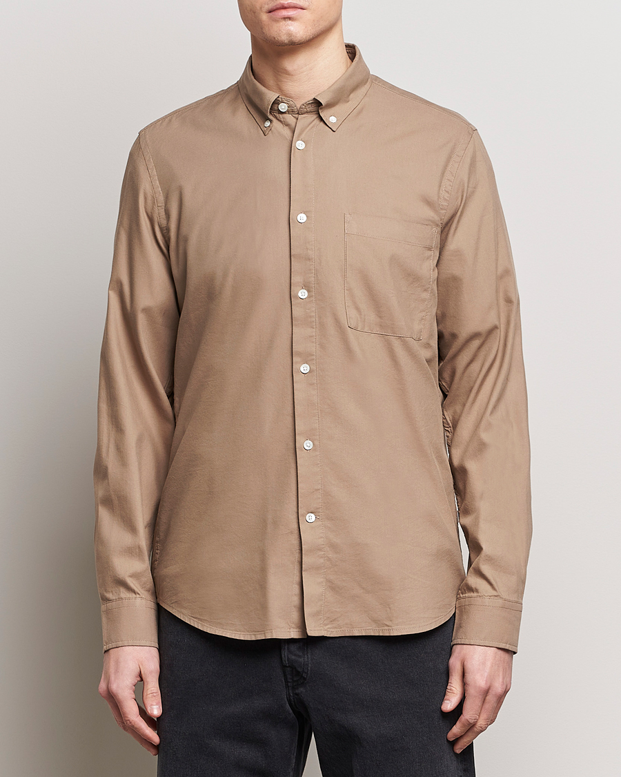 Heren | Casual overhemden | NN07 | Arne Tencel Shirt Greige