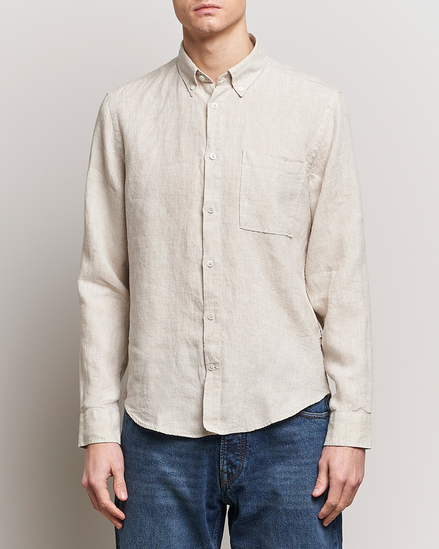 Heren | Business & Beyond | NN07 | Arne Linen Shirt Oat