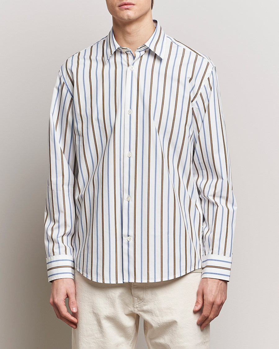 Heren | Casual overhemden | NN07 | Freddy Poplin Striped Shirt Multi