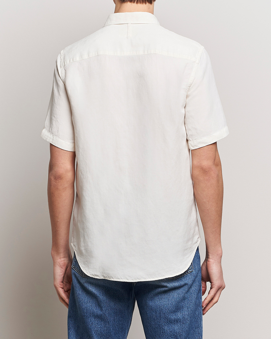 Heren | Overhemden | NN07 | Arne Tencel/Linen Short Sleeve Shirt White