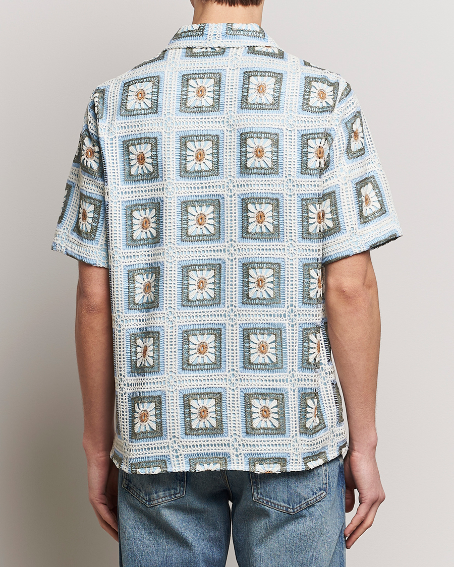 Heren | Overhemden | NN07 | Julio Knitted Croche Flower Short Sleeve Shirt Multi