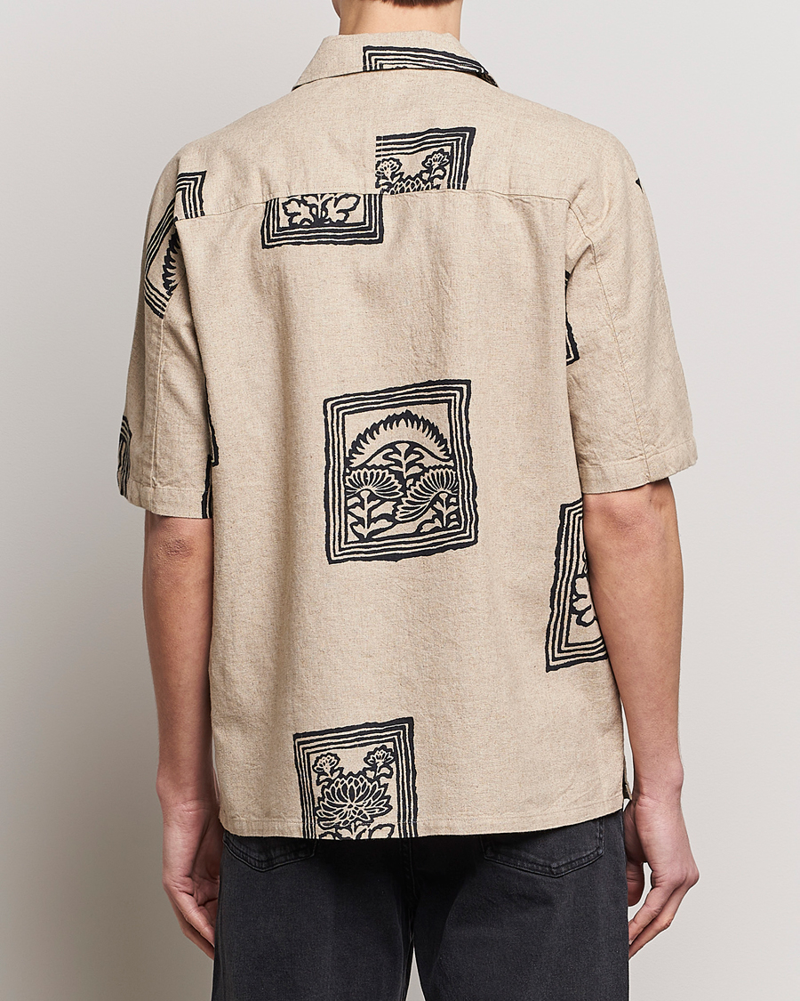 Heren | Overhemden | NN07 | Ole Printed Short Sleeve Shirt Oatmeal