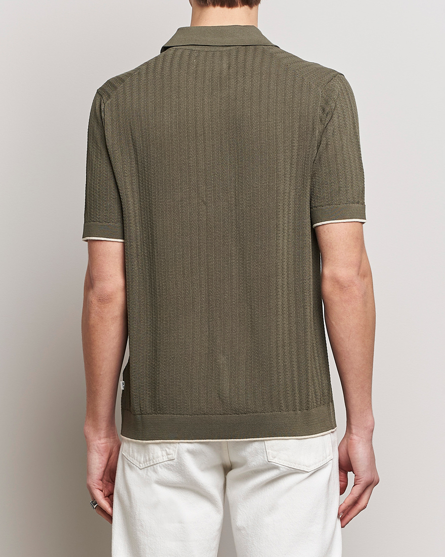 Heren | Overhemden | NN07 | Nalo Structured Knitted Short Sleeve Shirt Green