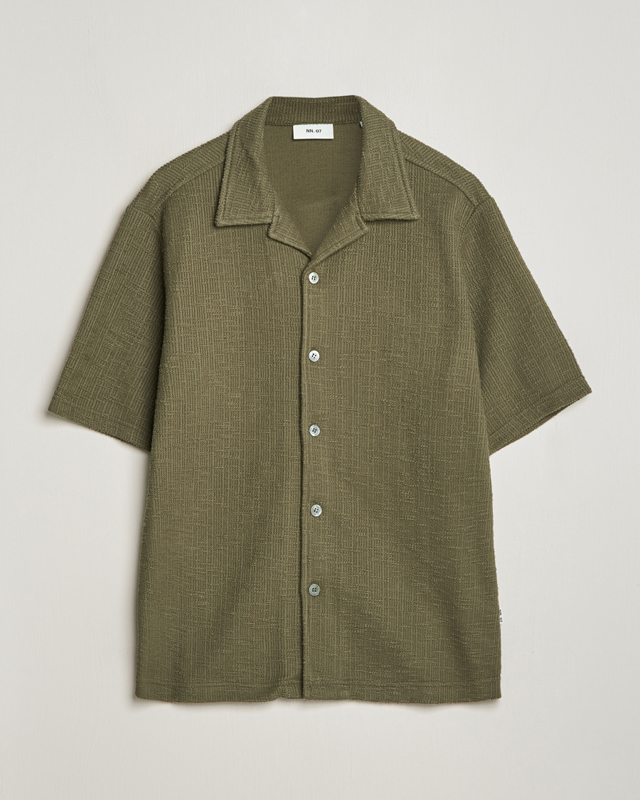 Heren | Overhemden | NN07 | Julio Short Sleeve Shirt Capers Green