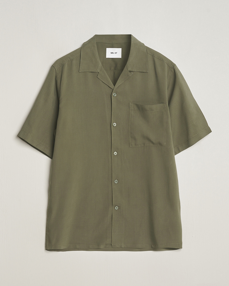 Heren | Overhemden | NN07 | Julio Ripstop Short Sleeve Shirt Capers Green