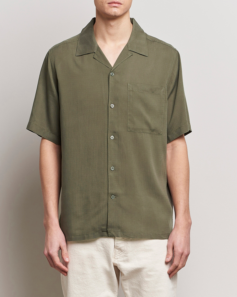 Heren | Casual | NN07 | Julio Ripstop Short Sleeve Shirt Capers Green
