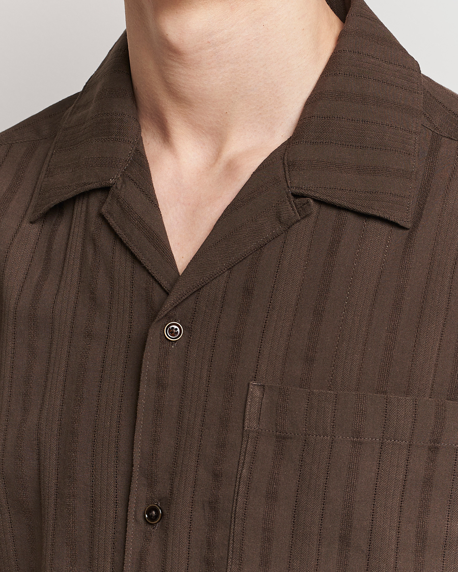 Heren | Overhemden | NN07 | Julio Structured Short Sleeve Shirt Demitasse Brown