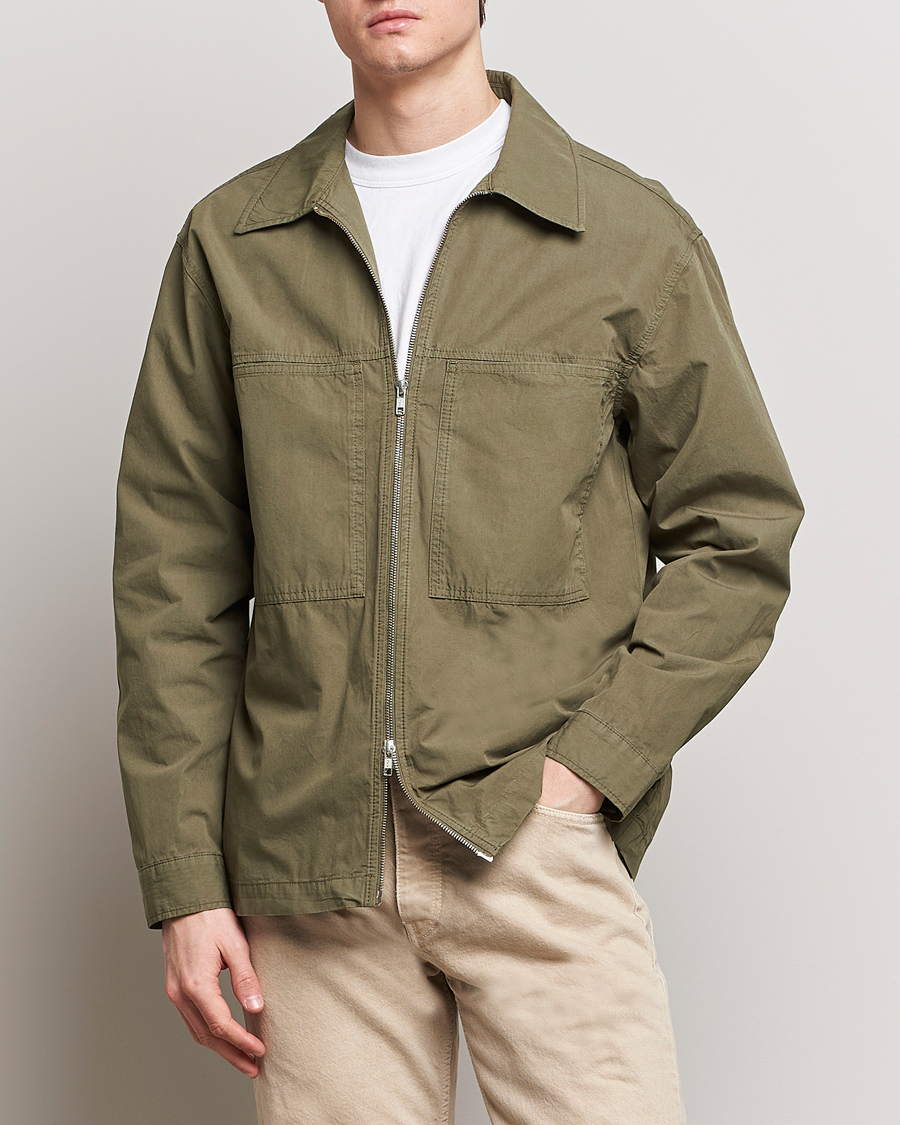 Heren | Nieuws | NN07 | Isak Full Zip Shirt Jacket Capers Green