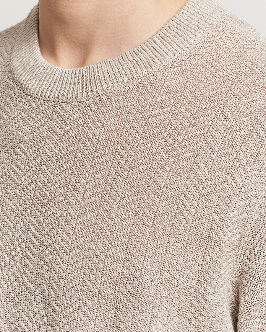 Heren | Truien | NN07 | Jaden Knitted Linen Crew Neck Sweater Irish Cream