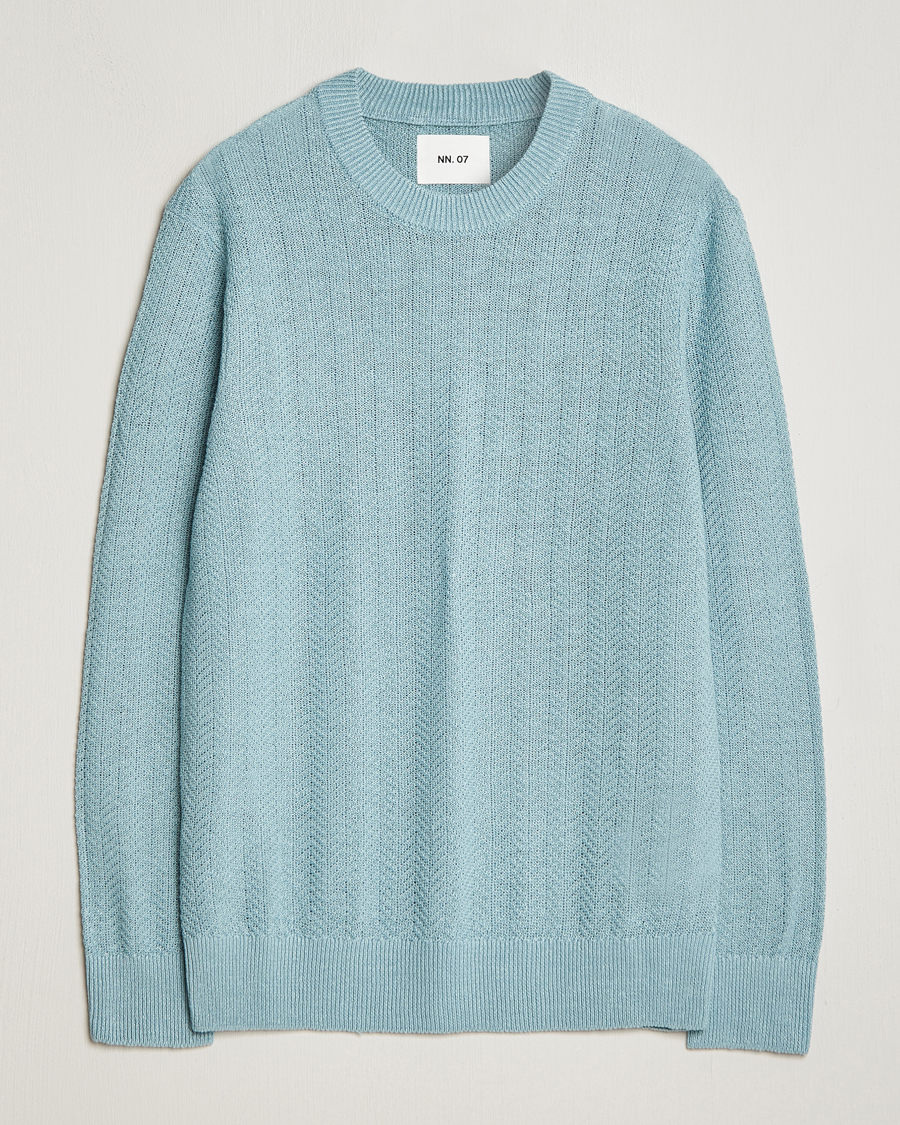 Heren | Truien | NN07 | Jaden Knitted Linen Crew Neck Sweater Winter Sky
