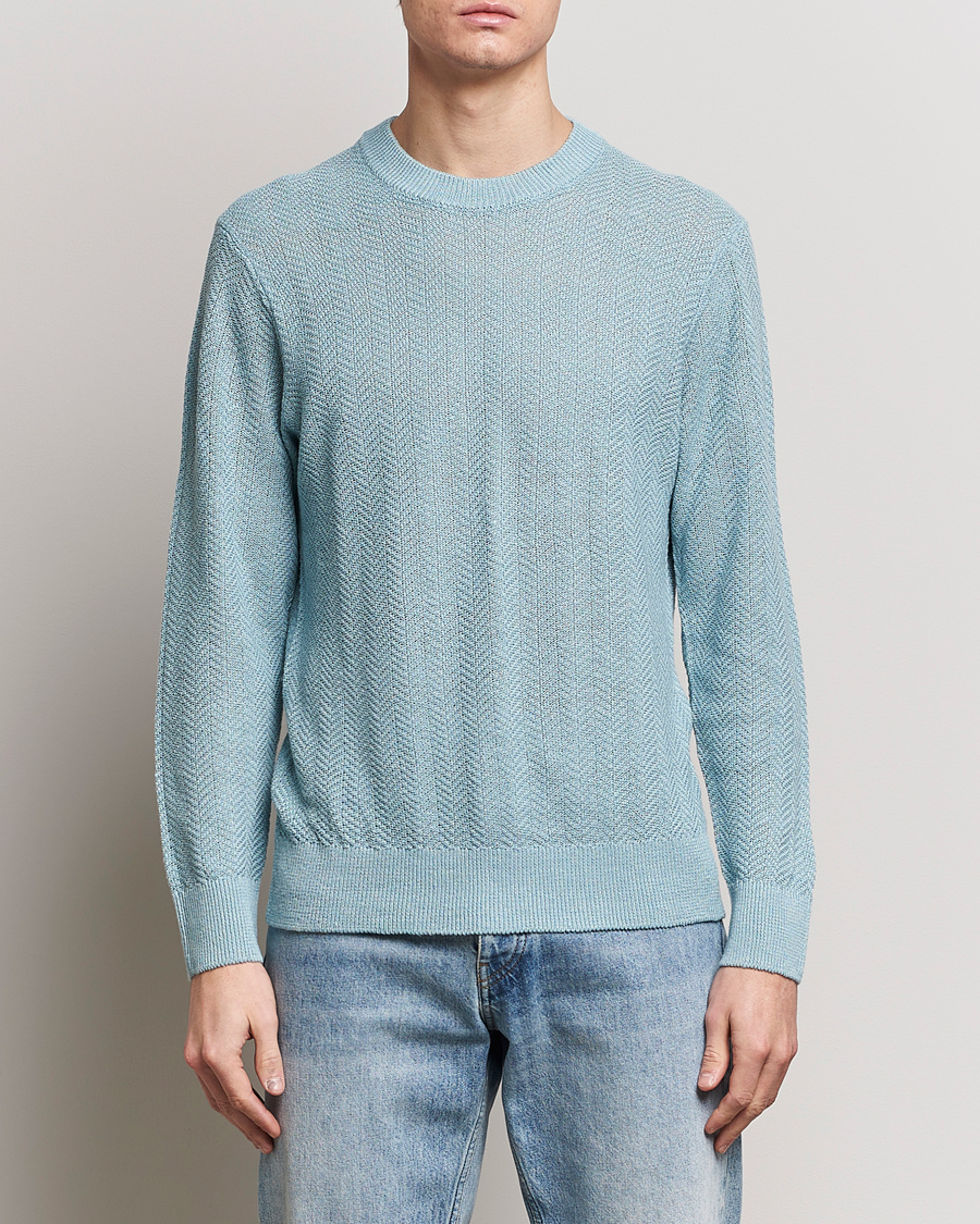 Heren | Truien | NN07 | Jaden Knitted Linen Crew Neck Sweater Winter Sky
