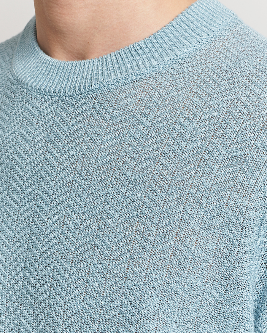 Heren | Truien | NN07 | Jaden Knitted Linen Crew Neck Sweater Winter Sky